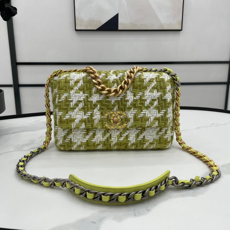 Chanel Handbags AS1160 Woolen Cloth Cow Oil Fruit Green